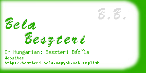 bela beszteri business card